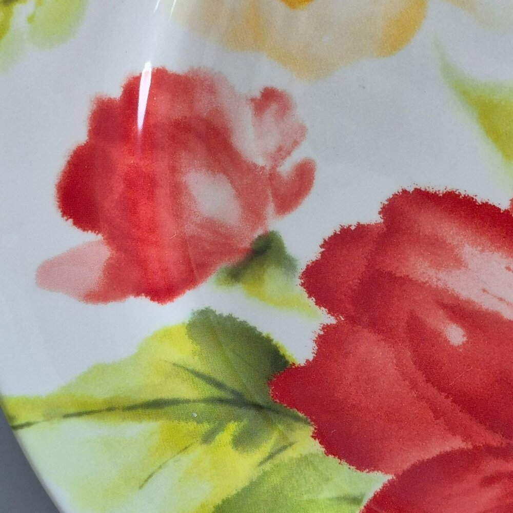 Pier 1 Imports Amelia Floral Dinner Plate, Bright Colored Flowers, Ironstone - Picture 6 of 11